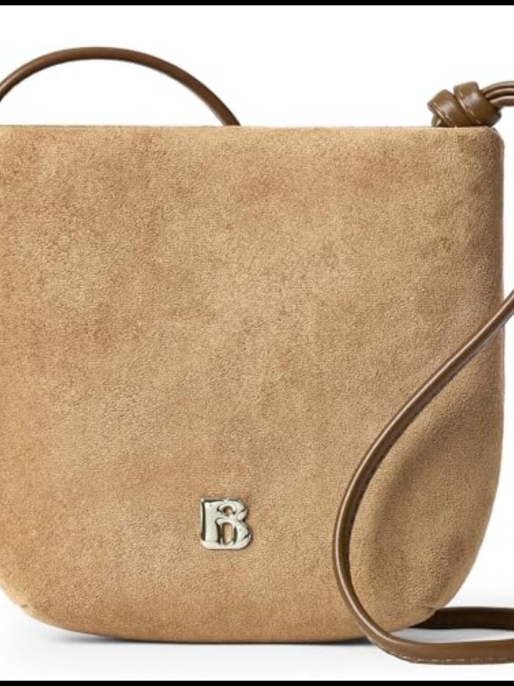 Small Faux Suede Crossbody Bag Adjustable Knotted Strap Cell Phone Purse